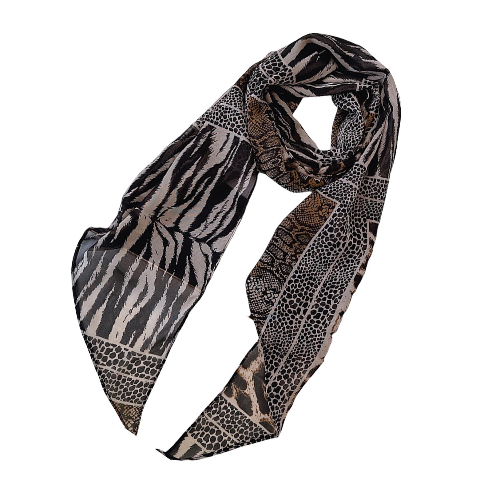 

Стильный шелковый шарф с леопардовым/змеиным узором, шейный платок, дышащий шейный платок, шаль для офиса, женщин, для ежедневного использования 2