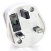 2-pinový na 3-pinový adaptér zásuvky pro elektrický holicí strojek - EU na UK konvertor - bílý