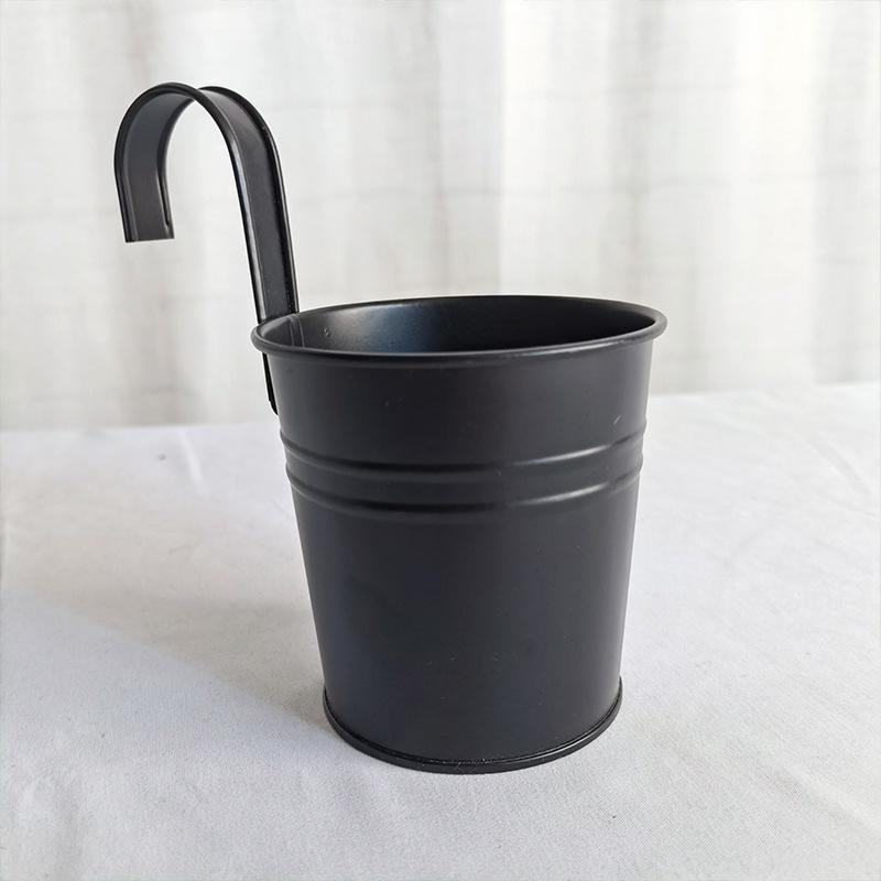 Colorful Hanging Iron Flower Bucket for Plants - Balcony Décor
