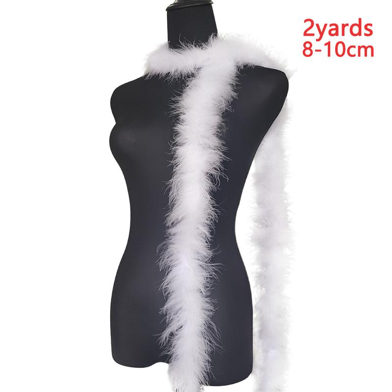 

Белые перья боа из индейки 8-12 см для украшения дома, картины с цветами, платья, одежды для шитья, перья, тесьма, отделка, для вечеринок, рукоделия, 2 ярда 2yards