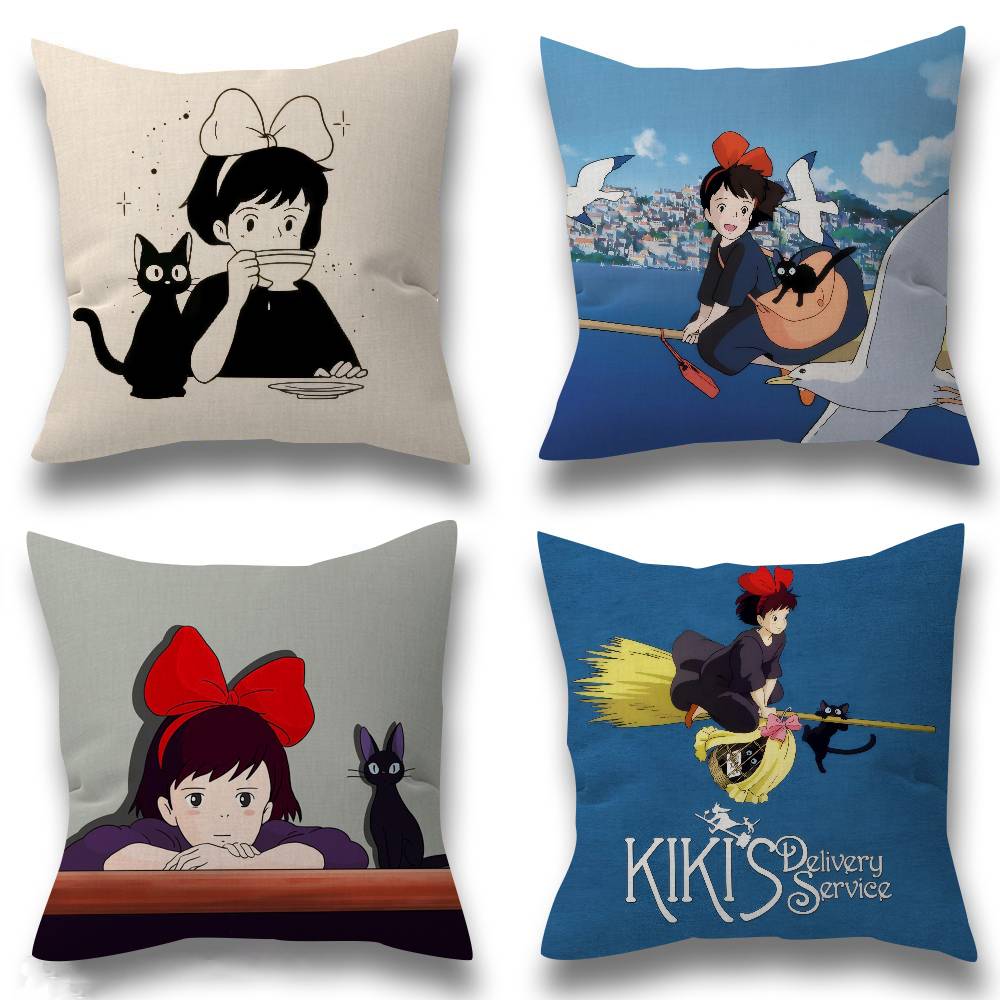 Cushion Cover Polyester Sofa Cushions Decorative Throw Pillows Home Decoration Pillowcover Anime K-Kikis Delivery Service-S