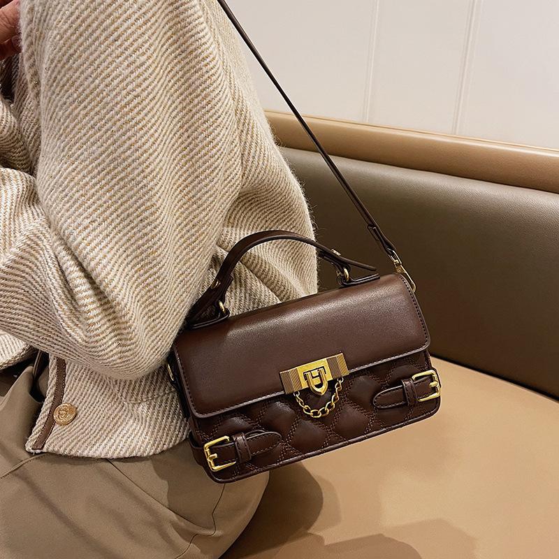 Rhombus bag handbag bag 2025 new trendy retro versatile small square bag women's winter high-end versatile messenger bag