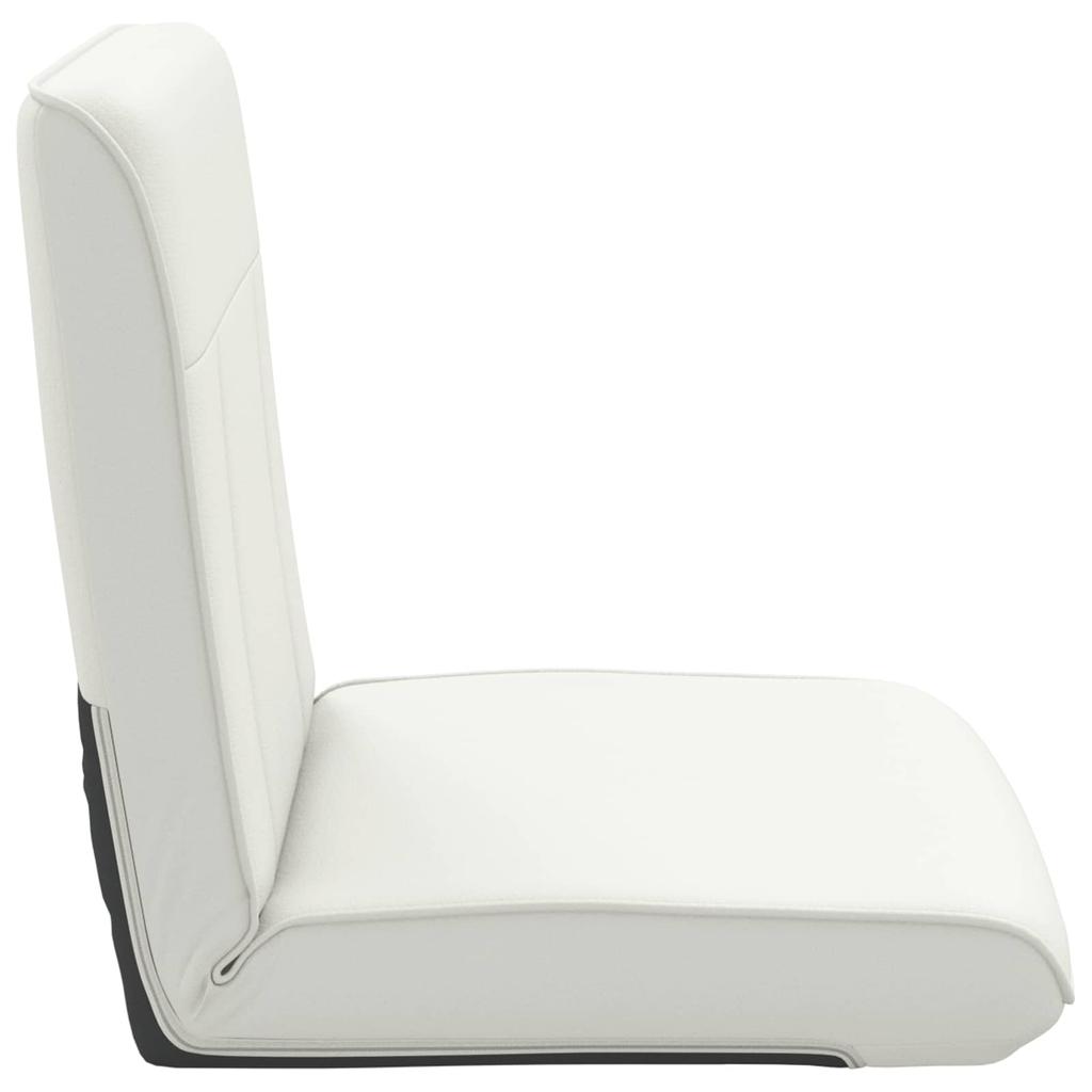 Adjustable Footstool White Faux Leather