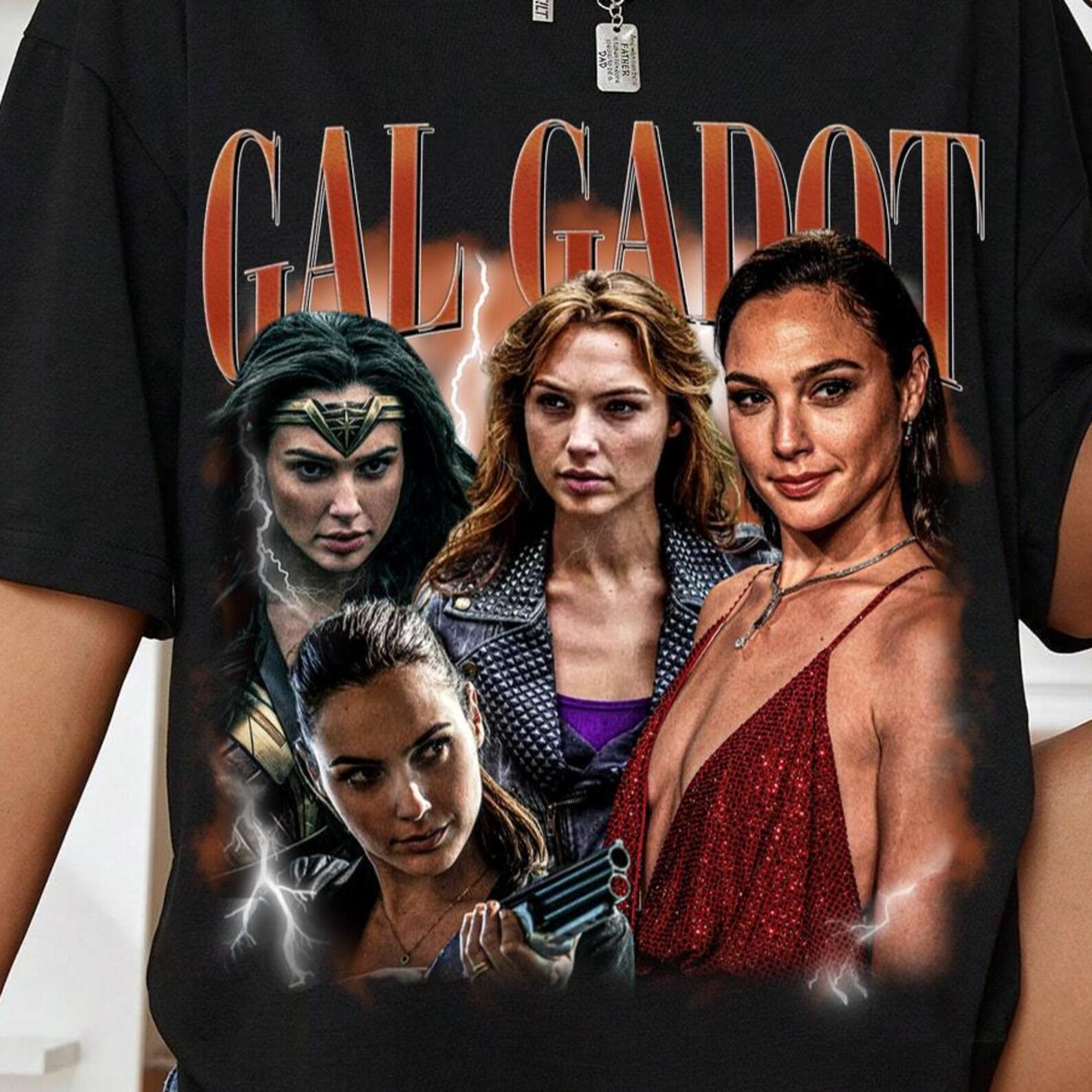Gal Gadot Wonder Woman T-Shirt, Vintage Celebrity Graphic Tee, Retro DC Comics Fan Unisex Top|............||| S