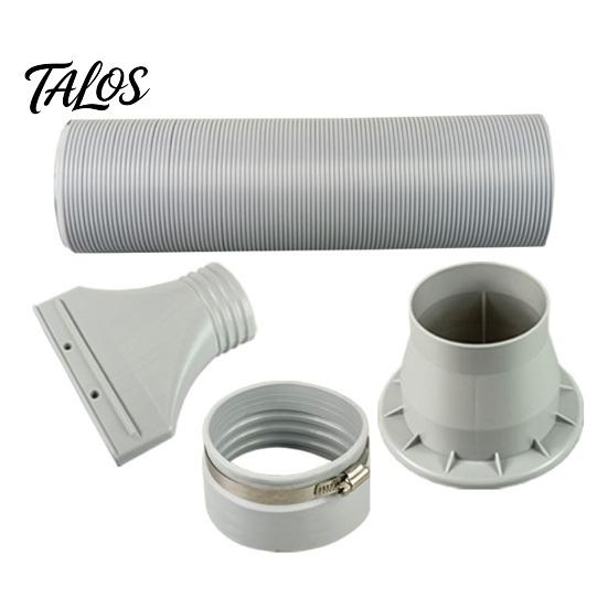 Easy Install Exhaust Adapter Air Conditioning Hose Adapter, AC Window Seal Flat Vent Kit for Casement Skylight Windows, 100mm Connector Portable