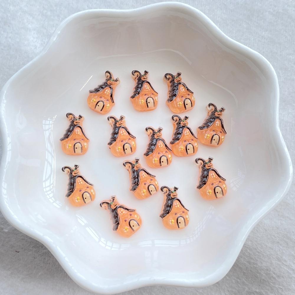 50Pcs Mini Cartoon Halloween Black Cat, Bat, Ghost, Skull Nail Art Resin Charms DIY Craft For Nail 3D Decorations Jewelry