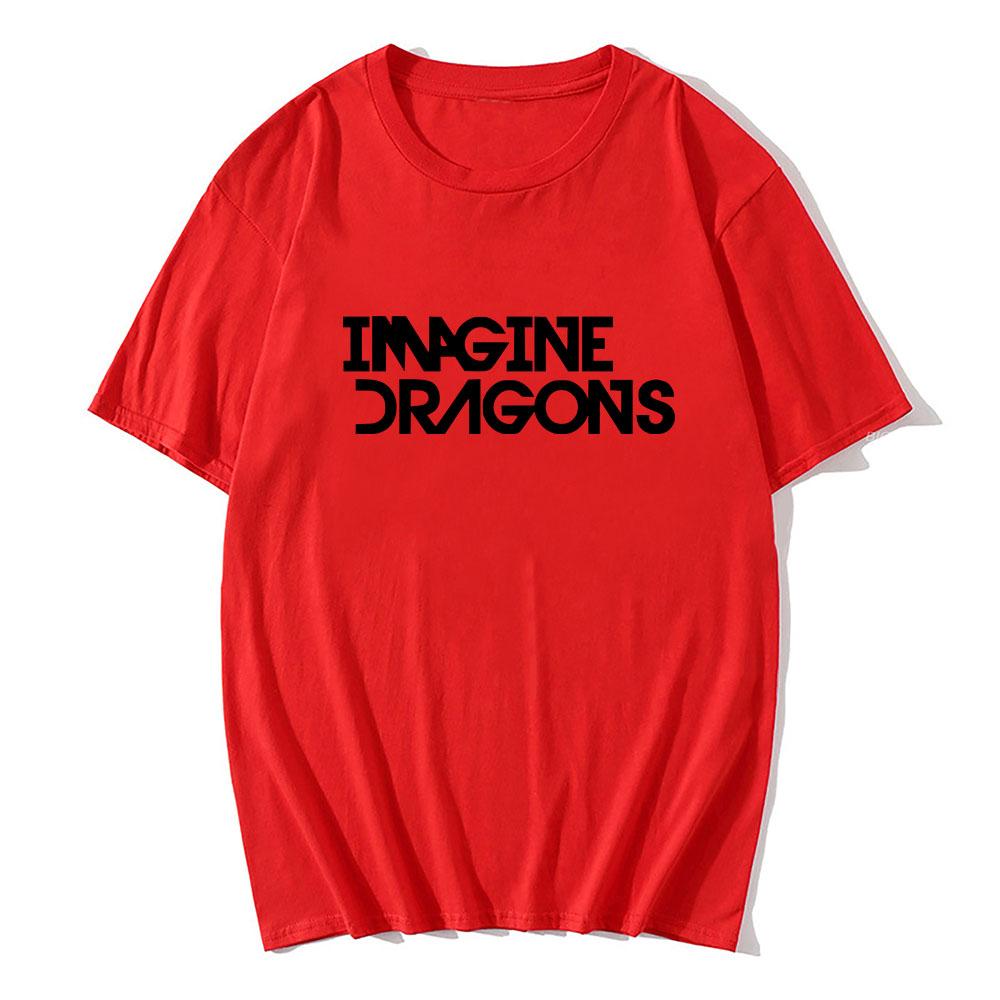 Imagine-Dragons Loom World Tour T-shirt Letter Graphic Printing Tee-shirt Streetwear Hip Hop Men Women Cotton Tshirts Harajuku