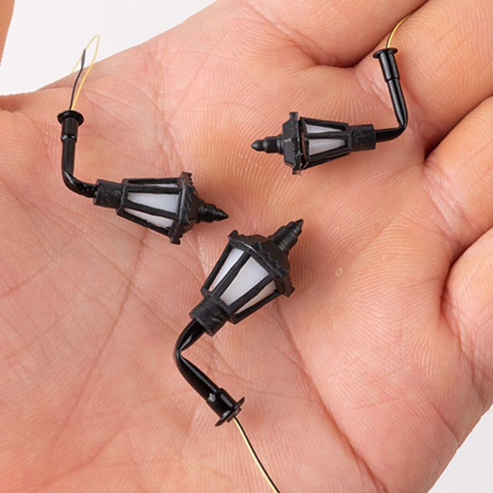 INOOMP Miniature Wall Lights, Wall Lamp Models, Set of 10, LED Lights, Warm White, Dollhouse Scenery, Decoration, Compact Size, DIY Materials