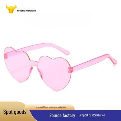 Trendy Heart-Shaped European-American Sunglasses for Women - Masquerade Party & Fun Glasses