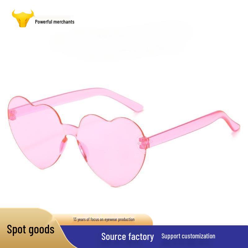 Trendy Heart-Shaped European-American Sunglasses for Women - Masquerade Party & Fun Glasses