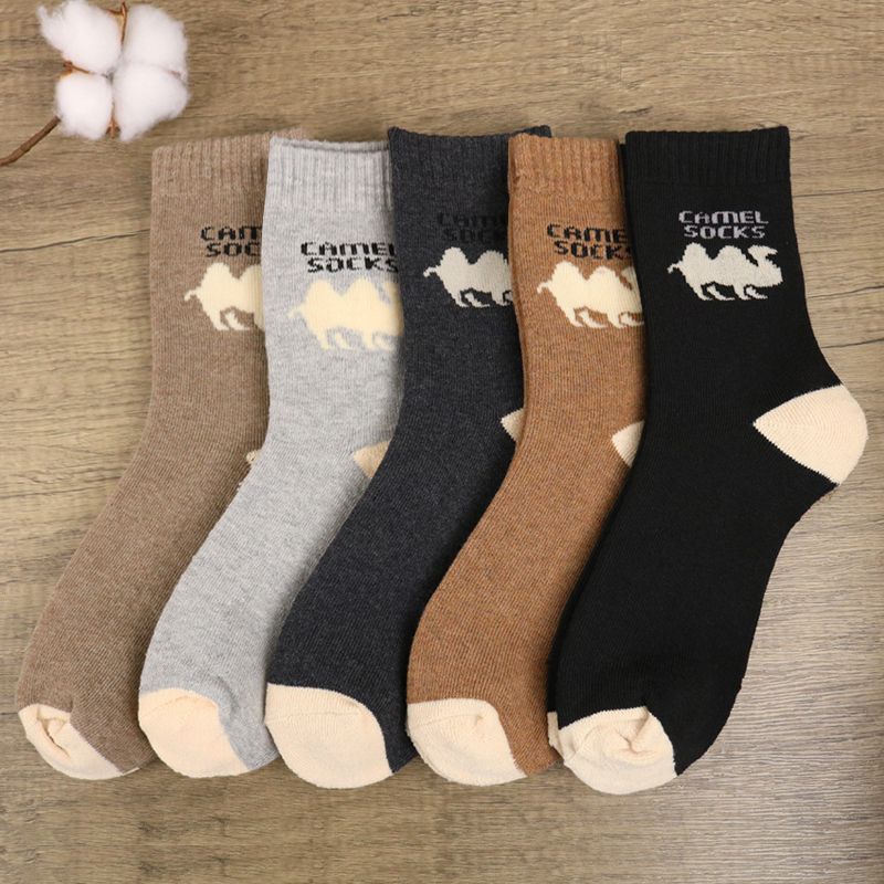 Winter Thickened Socks Men's Autumn and Winter Wool Socks Men's Towel Socks Men's Plus Velvet Warm Socks 5 Pairs