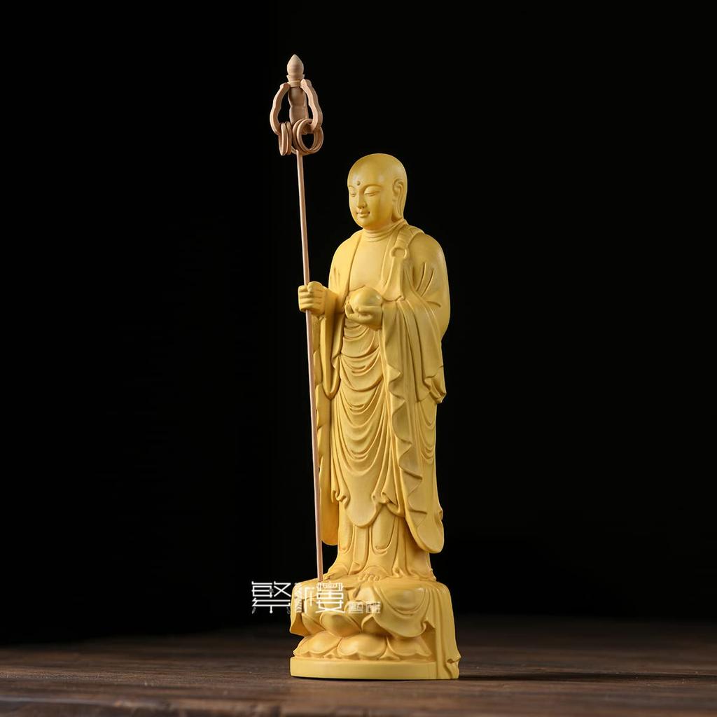 Hanro Art Carving Buddhist Jizo Buddhist Altar Wood Boxwood Water Memorial Service high x 6cm wide x 5cm Statue, Bodhisattva, Statue, Carving,