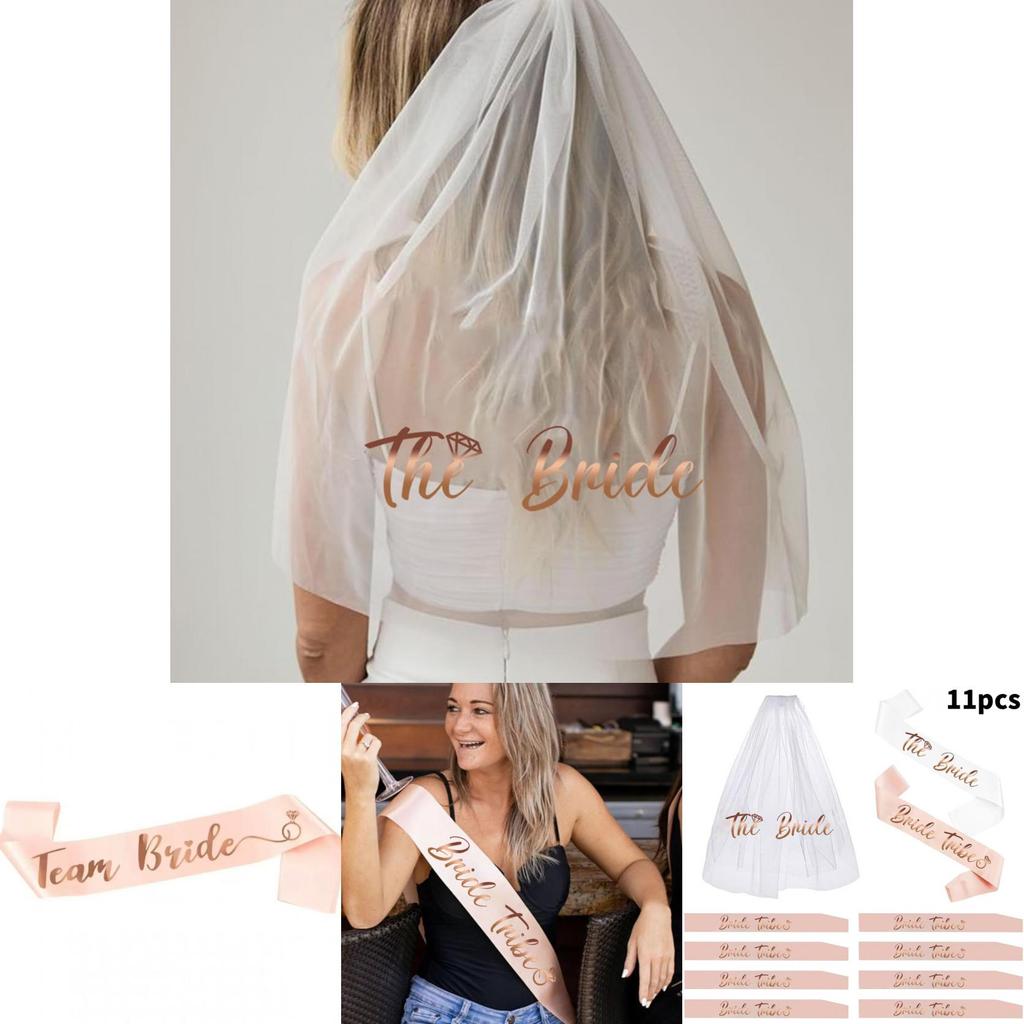 Brautschleier-Stirnband-Set mit Stoffmaterial für Brautjungfern und Geschenkideen