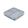 Foodman Bento Box, Thin Bento Box That Can Be Carried Upright, 800ml, Antibacterial Specifications, Gray, Securely Fixed with 4-point Lock, Double