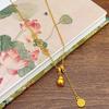 Golden Ruyi Gourd Necklace: Auspicious Fu Character Pendant Clavicle Chain - Perfect Gift for Girlfriend