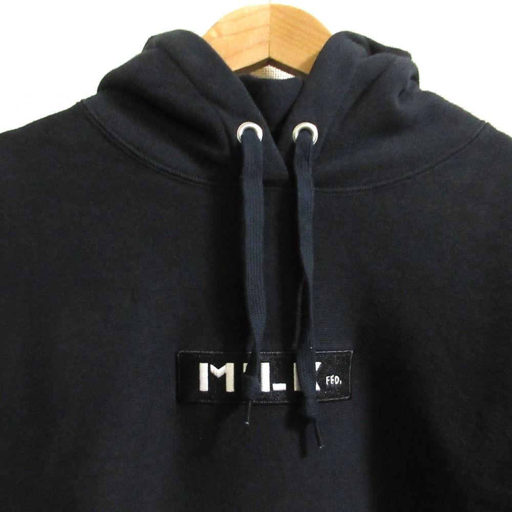 Used Good Condition MILKFED Champion Special Order BAR SWEAT HOODIE Reverse Weave Sweat Hoodie Hoodie Size S Black Ladies Old Clothes Used USED
