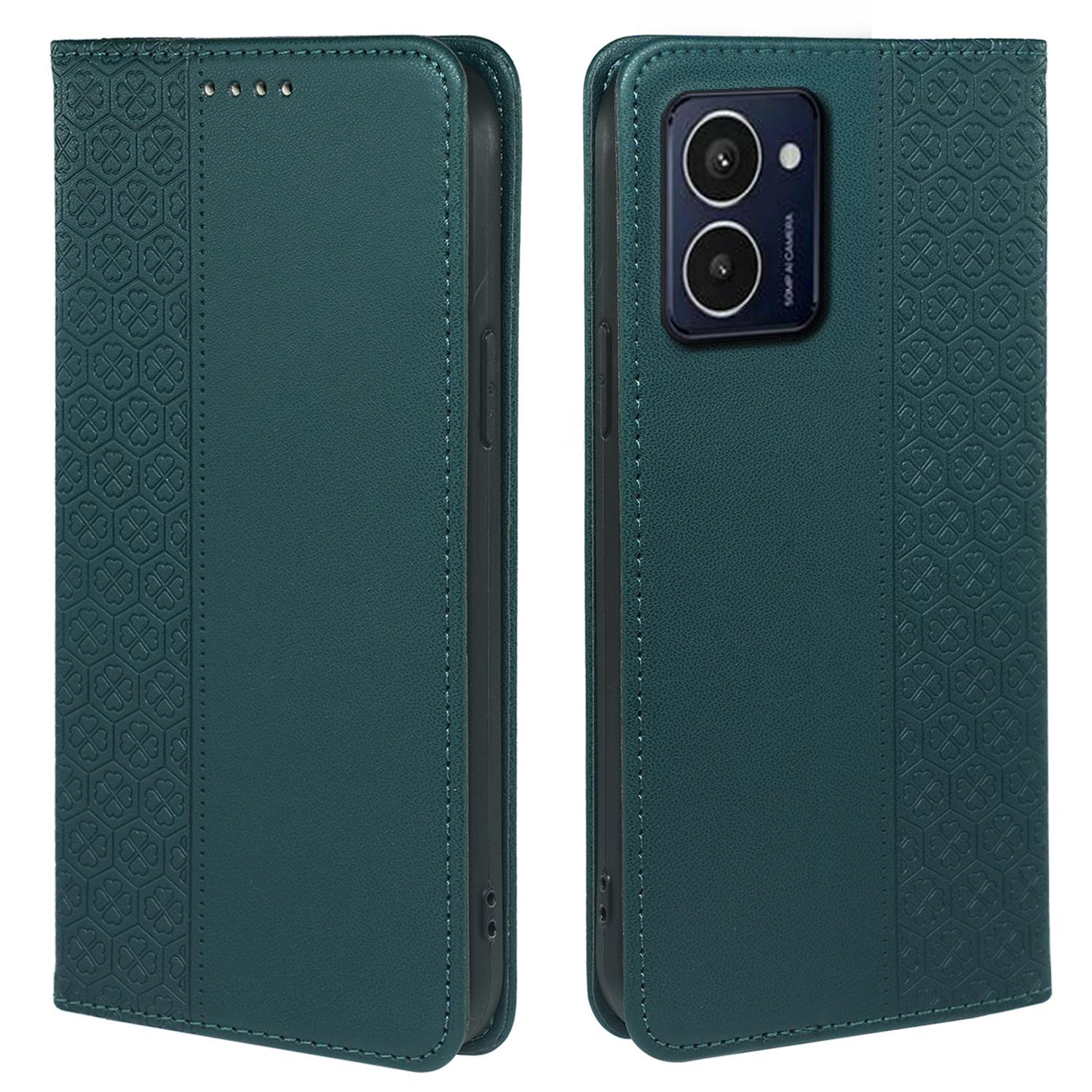 

Для HMD Pulse/Pulse+ Чехол Кошелек Кожаный Чехол для Телефона Тиснение Клевера Green