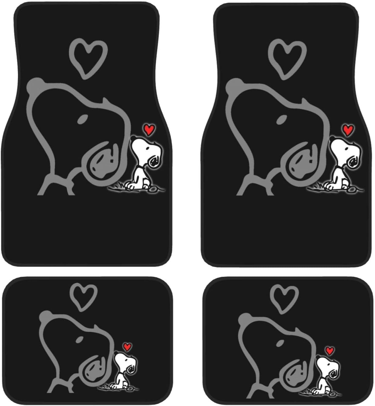 

Asamike Car Floor Set Front 2 Rear Stylish and Cute Snoopy Suitable for Kei Universal Easy Car Suitable for Kei and Standard All Seasons Mats, 4-Piece