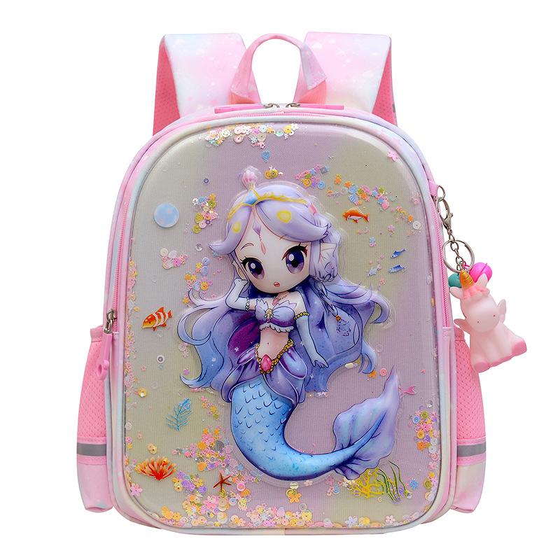Cute kindergarten bag middle and large class backpack preschool girl children hard shell bag