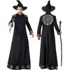 Halloween Costume Robe Wizard Witch Cosplay Outfit Adults Kids Unisex Fantasy Role Play Party Dress