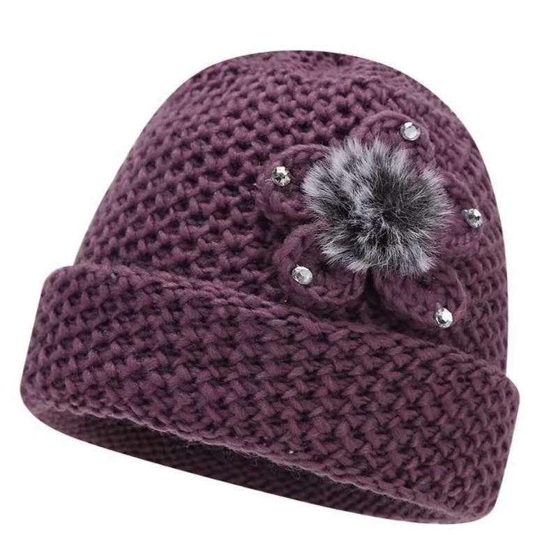 Mom Hat Female Winter Old Man Piled Thickened Old Man Hat Autumn Winter Old Woman Old Woman Grandma Thermal Hat
