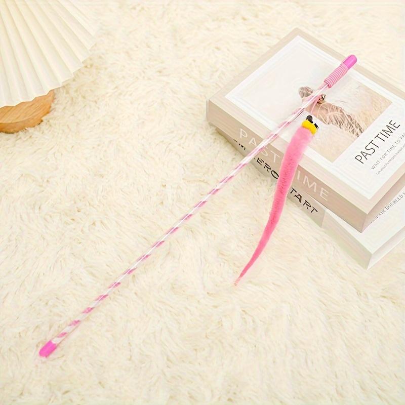 Caterpillar Style Colorful Long Rod Cat Teaser Stick, Cat Entertainment Interactive Toy