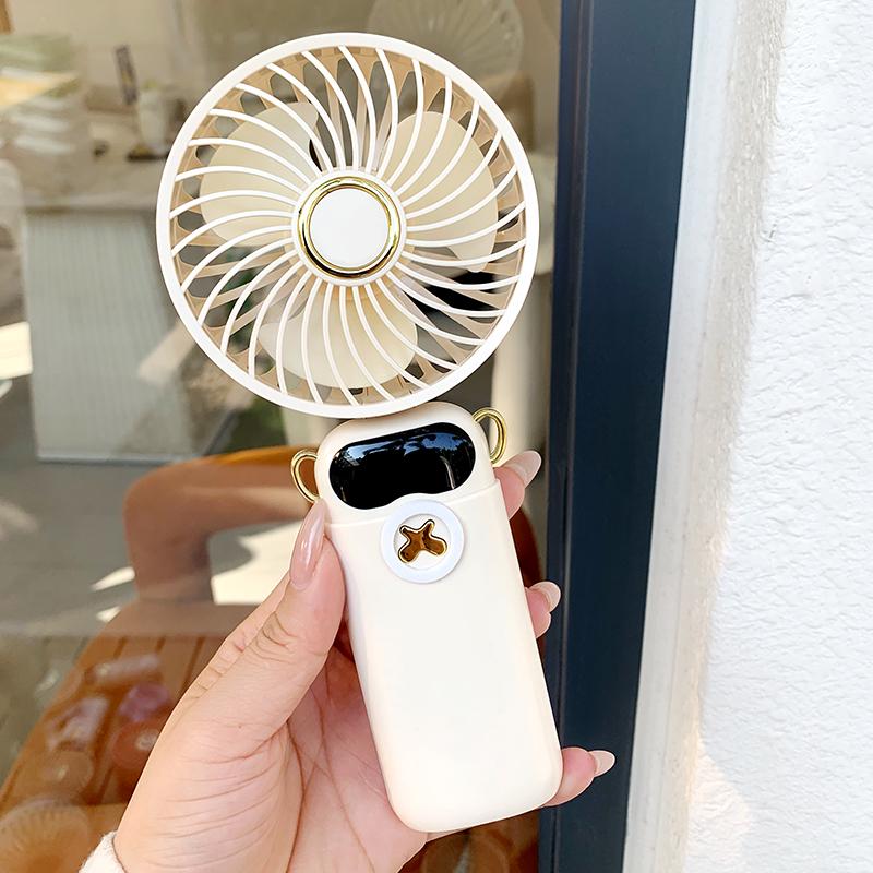 

Large Handle Folding Electric Mini Fan - Silent Handheld for Outdoor Dorm Use 3000mAh