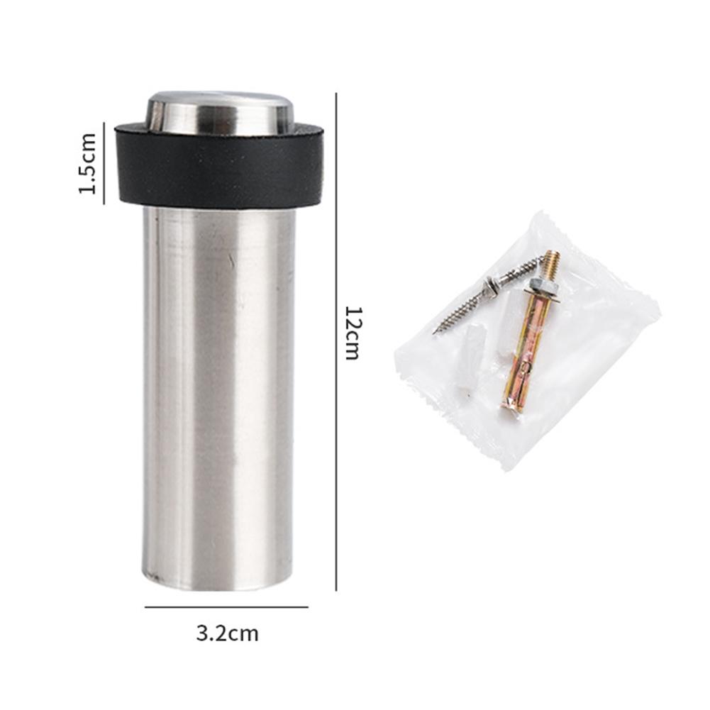 Door Stop Kit Anti Collision Stainless Steel Door Stopper with Rubber Buffer Pad for Home Hotel Office Store