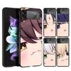 Genshin Impact Cartoon Face Phone Case For Samsung Galaxy Z Flip 7 6 5 4 3 5G Cover ZFlip7 ZFlip6 ZFlip4 ZFlip5 ZFlip3 Coque Fun