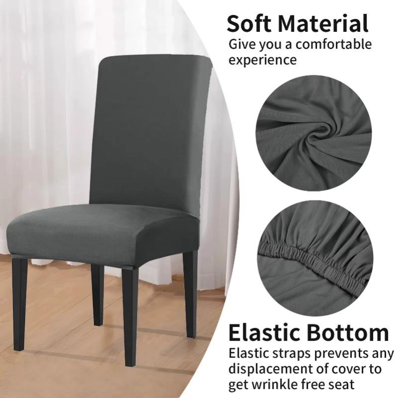 6 pezzi Coprisedia Elasticizzati Tinta Unita Regolabili Spandex Elasticizzato Coprisedili Coprisedili da Cucina Sala da Pranzo Matrimonio