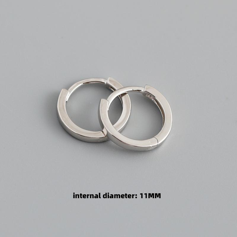 Gold Plated 925 Sterling Silver Hoop Earrings Women Trendy Ear Bone Perforated Design for Weddings