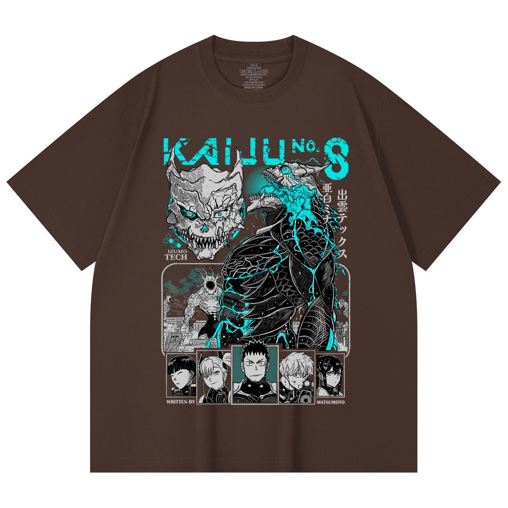 230 Gsm 100% Cotton Kaiju No 8 V1 Print Unisex Heavy Cotton T Shirt