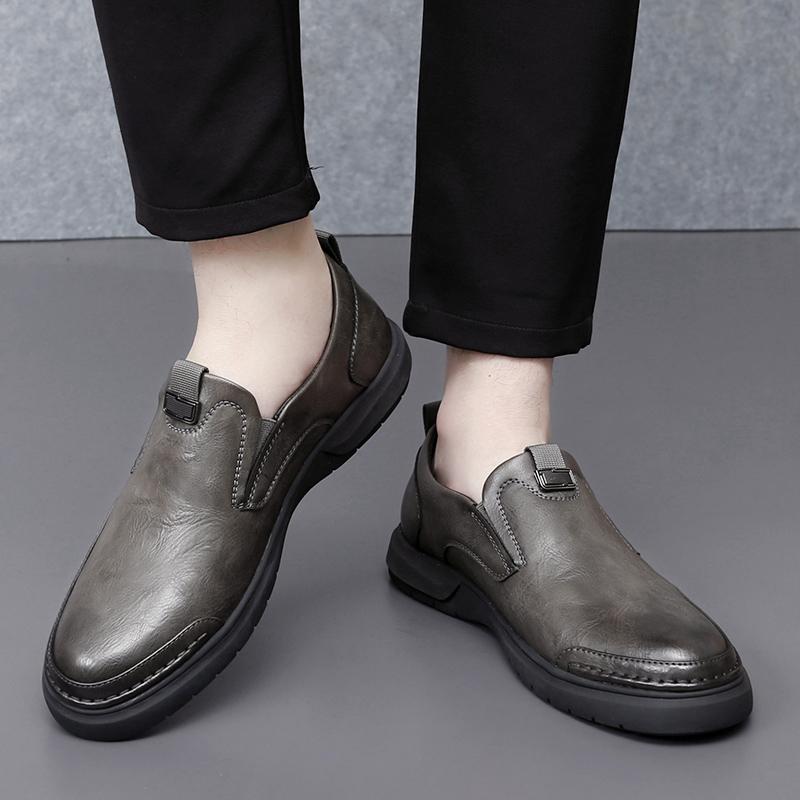 Fashion Casual Shoes for Men Business Leather Loafers Classic Breathable Solid Colors Soft Flats Comfort Fashion Slip On Loafers Shoes