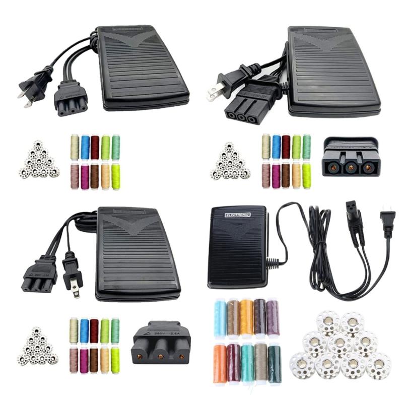 Sewing Machine Foot Pedals and Power Cord Easy Operation Sewing Thread 10 Bobbins for xl2600 lx3125 1034d lx2500 xl5130