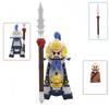1pcs Ancient Chinese Hero Yue Fei General Military Armor Soldier Action Figures Building Block Sword Helmet DIY Brick Toy Gift