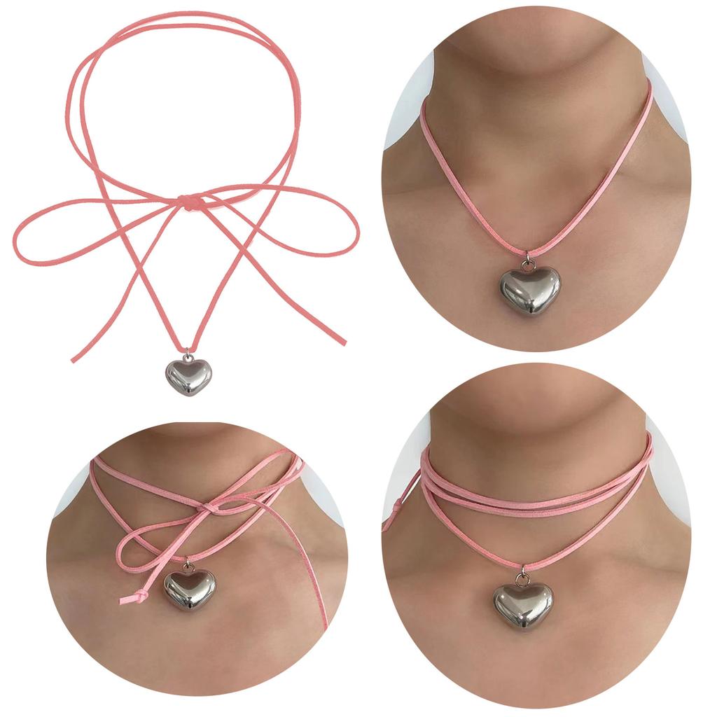 Small Heart Choker Pendant Necklaces Love Pendant Choker for Women Jewelry Gift