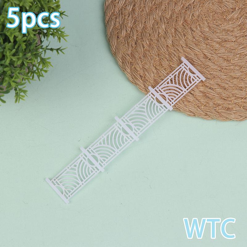 5Pcs Plastic Fences Black/White Guardrail Architectural Model Sand Table Landscape Railing Diy Handmade Wall Model Fence