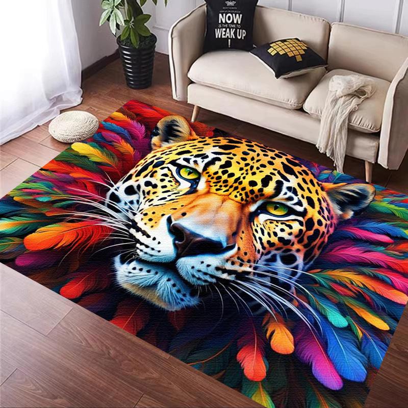 Rose leopard print carpet African cheetah room decoration Large Area Rugs Living Sofa Doormat Non Slip Hallway Balcony Floor Mat