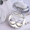 1PC - Round Marble Pattern Beauty Eye Contact Lens Box Dual Case Storage Lens Box Contact Lens Dual Case