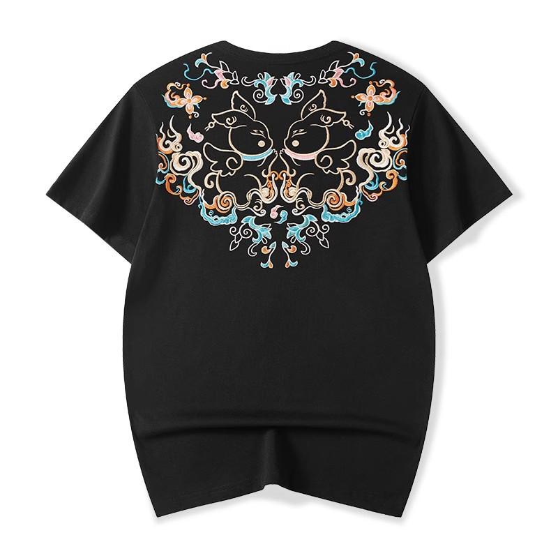 Plus-size Couple Embroidery T-shirts
