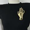 Unique Hand Gesture Brooch Adornment Creative Large Hand Shape Pin for Women Men Punk Party Brooches Pins Accessory
