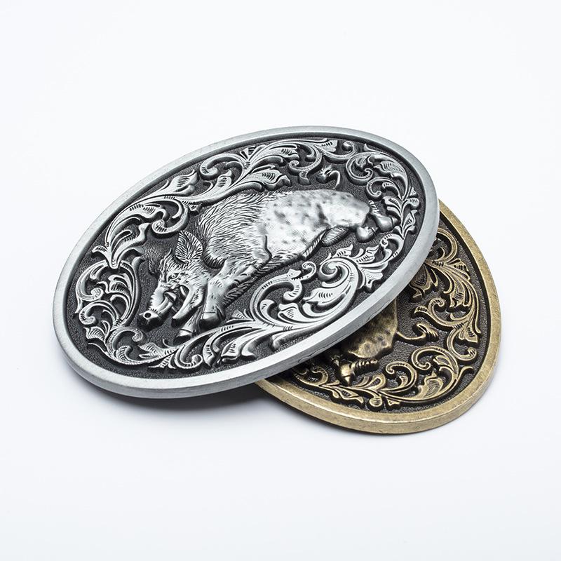 Personalized Retro Denim Pigskin Belt Buckle - European American Hip Hop Fashion