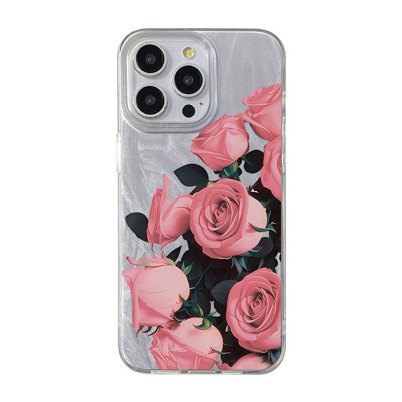 Pink Rose Flower for iPhone Case 16ProMax Apple 11/12/13/14/15 Phone Case