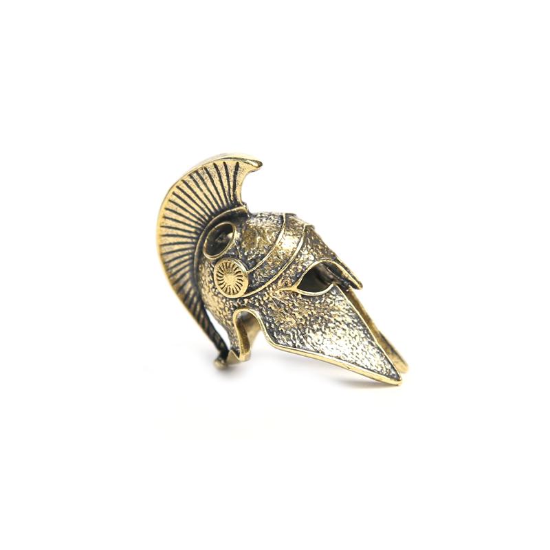 Ancient Greece Spartan Warrior Scar Helmet Brass Knife Beads EDC DIY Paracord Keychain Lanyard Pendant Jewelry Accessories