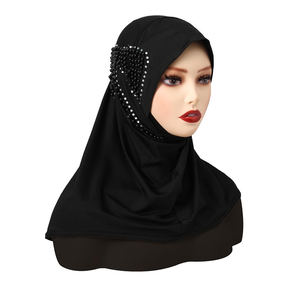 Jersey Instant Plain Hijab Underscarf Women Muslim With Bow Drills Tudung Full Cover Inner Islamic Scarf Shawls Supplier