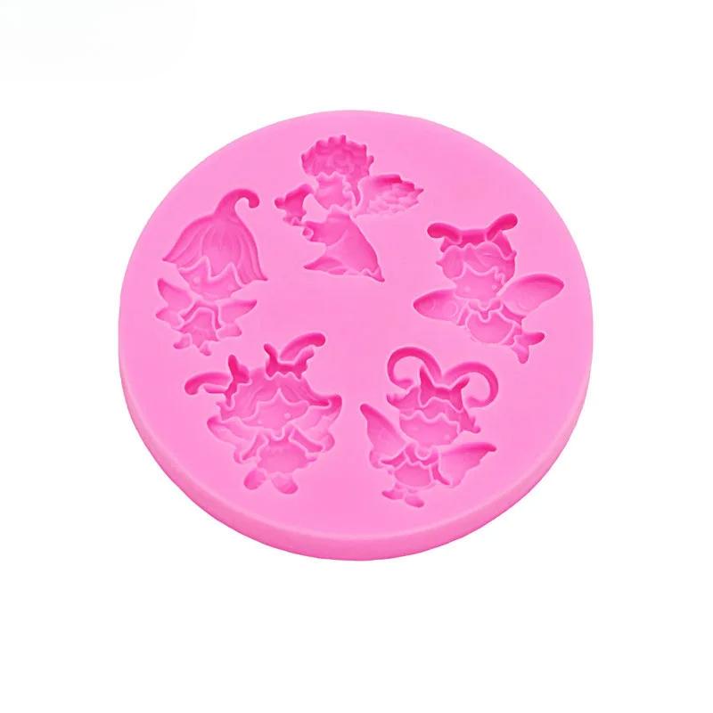 Little Angelflower Fairy Butterfly Girl Accessories Material Moldepoxy Clay Polymer Cake Chocolate Food Grade Silicone Mold