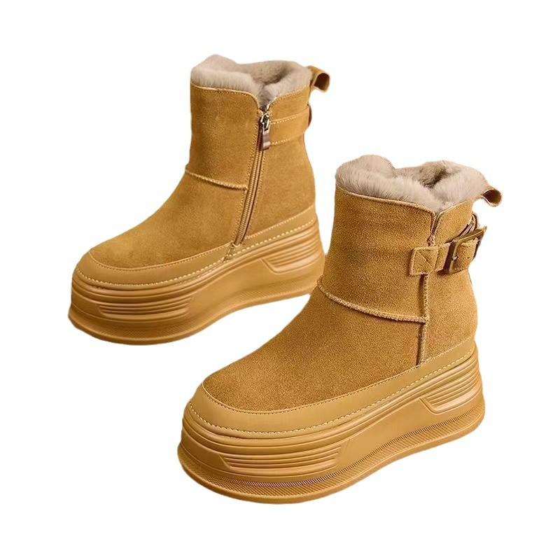 Thick Soled Warm Snow Boots for Women  New Model with Plush Cotton Shoes Korean Version Fashionable Versatile Short Boots