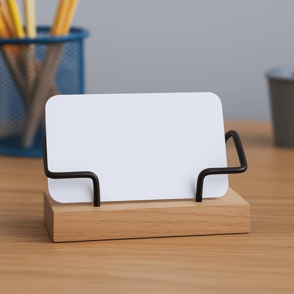 Wooden Business Card Holder Creative Display Stand New Desktop Shelf Box Office