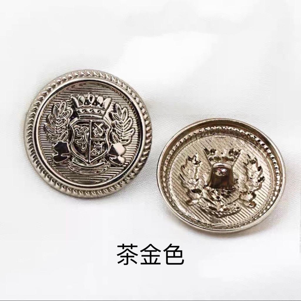 10PCS Vintage British Wheat Crown Uniform Metal Buttons For Clothing Simple Decorative Buttons