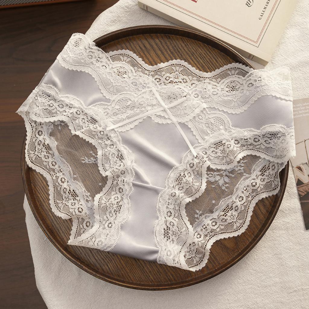 Men's Fashion Mesh Ice Silk Briefs Low- Erotic Breathable Sexy Korean Plus Size Briefs For MenFrench-Style Purely Lace Panties For Women C